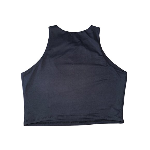 Efan Black High-Neck Sleeveless Crop Top XL Yoga Gym Athletic‎ Sports Stretch - Picture 2 of 7